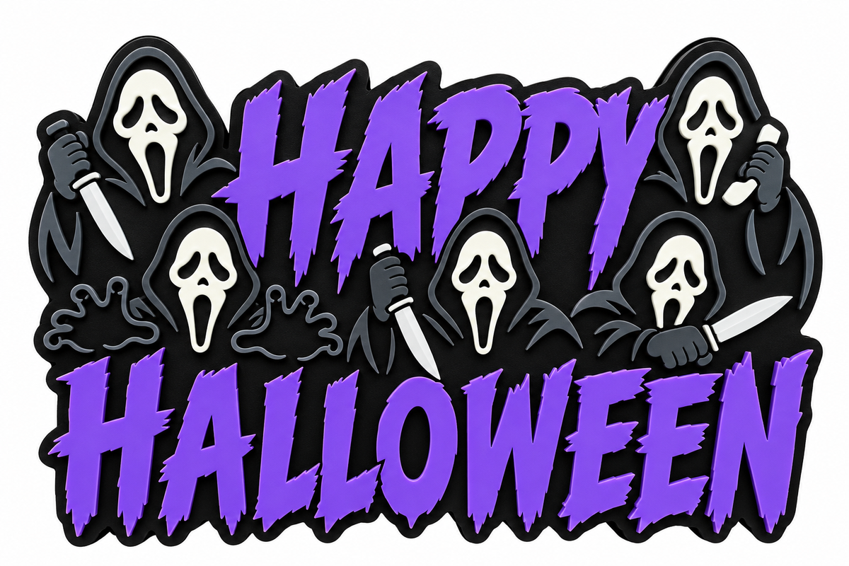 Happy Halloween Sign Ghostface