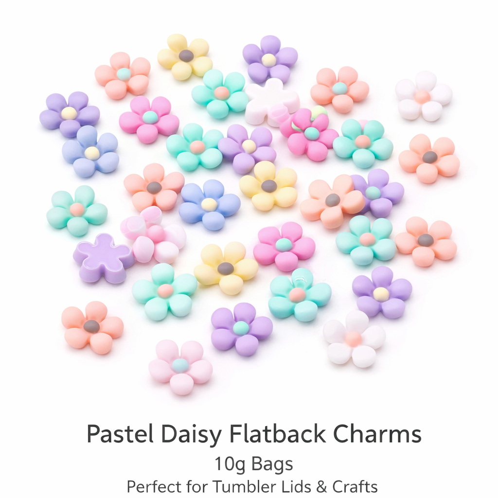 Pastel Daisy Flatback Charms
