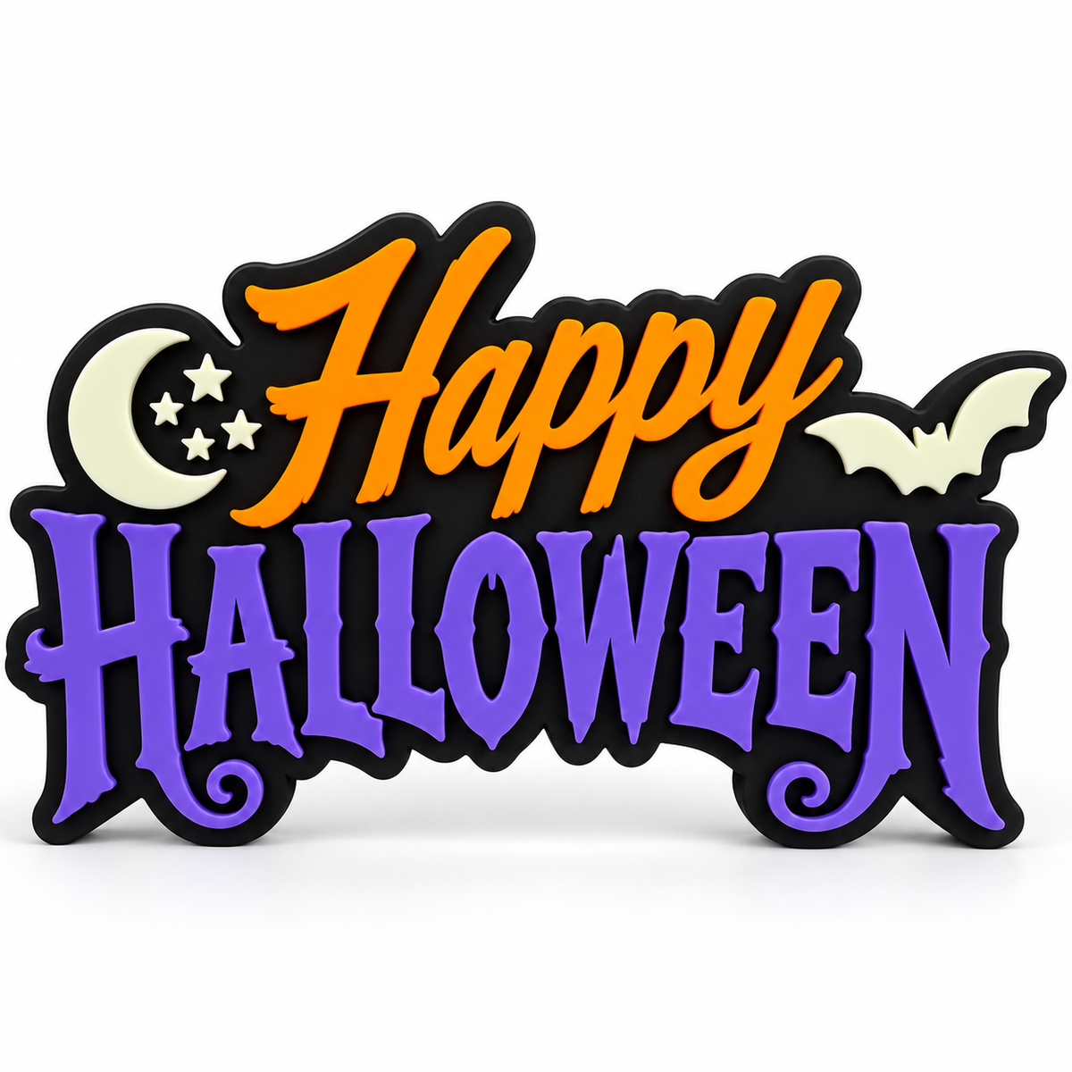 Happy Halloween Sign Orange/Purple