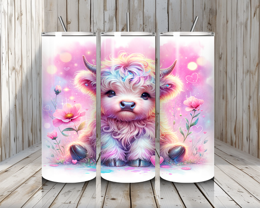 Rainbow Highland Cow 20oz Tumbler