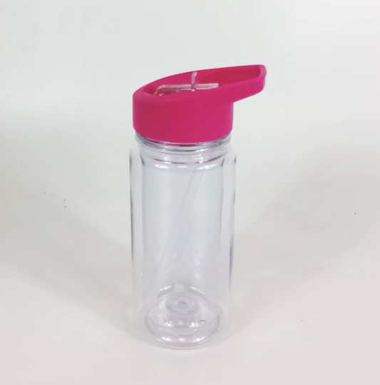 Kids Snow Globe Drinks Bottle - Hot Pink