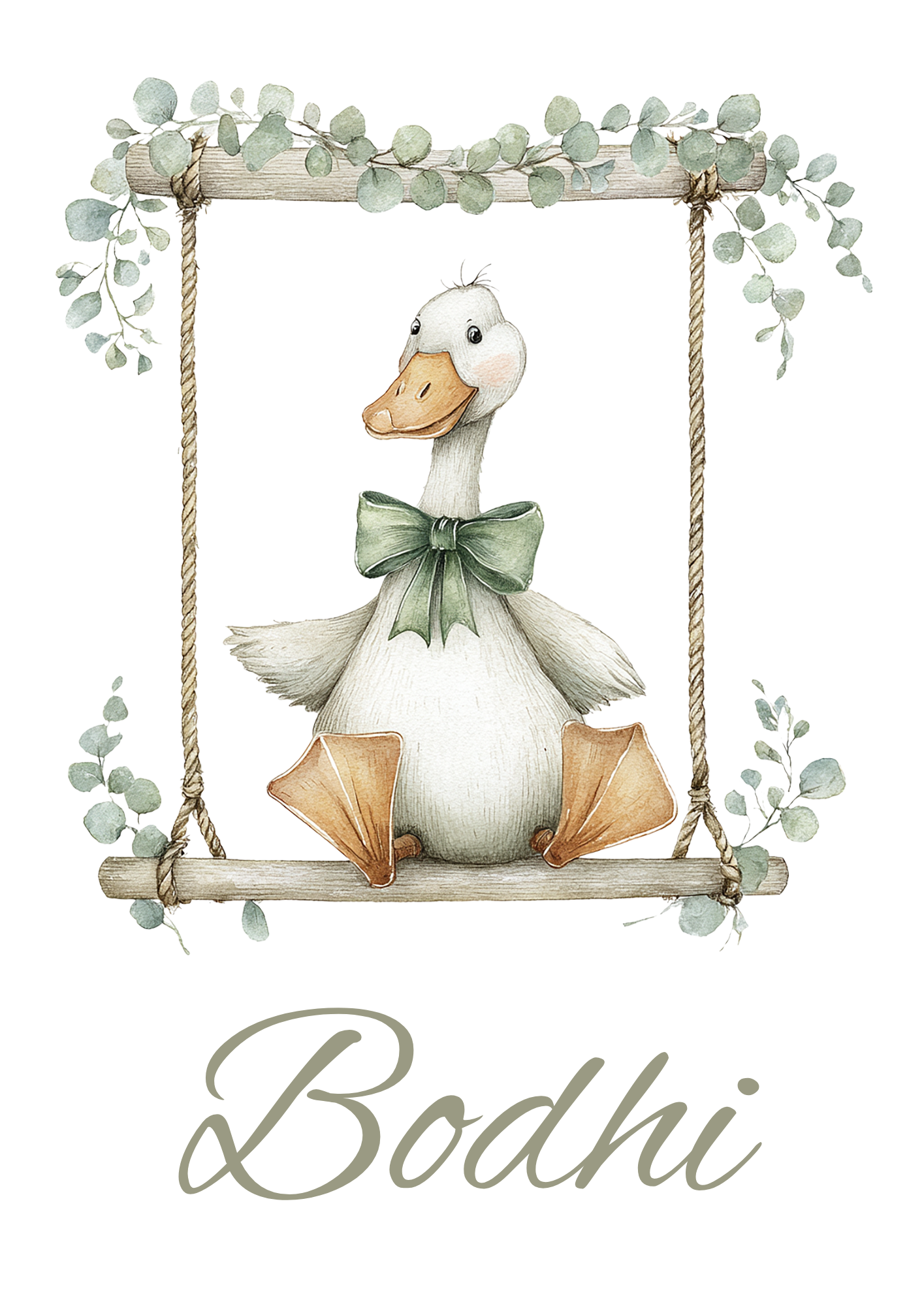 Set of 3 Goose Nursery Wall Prints – Personalised Baby Room Decor