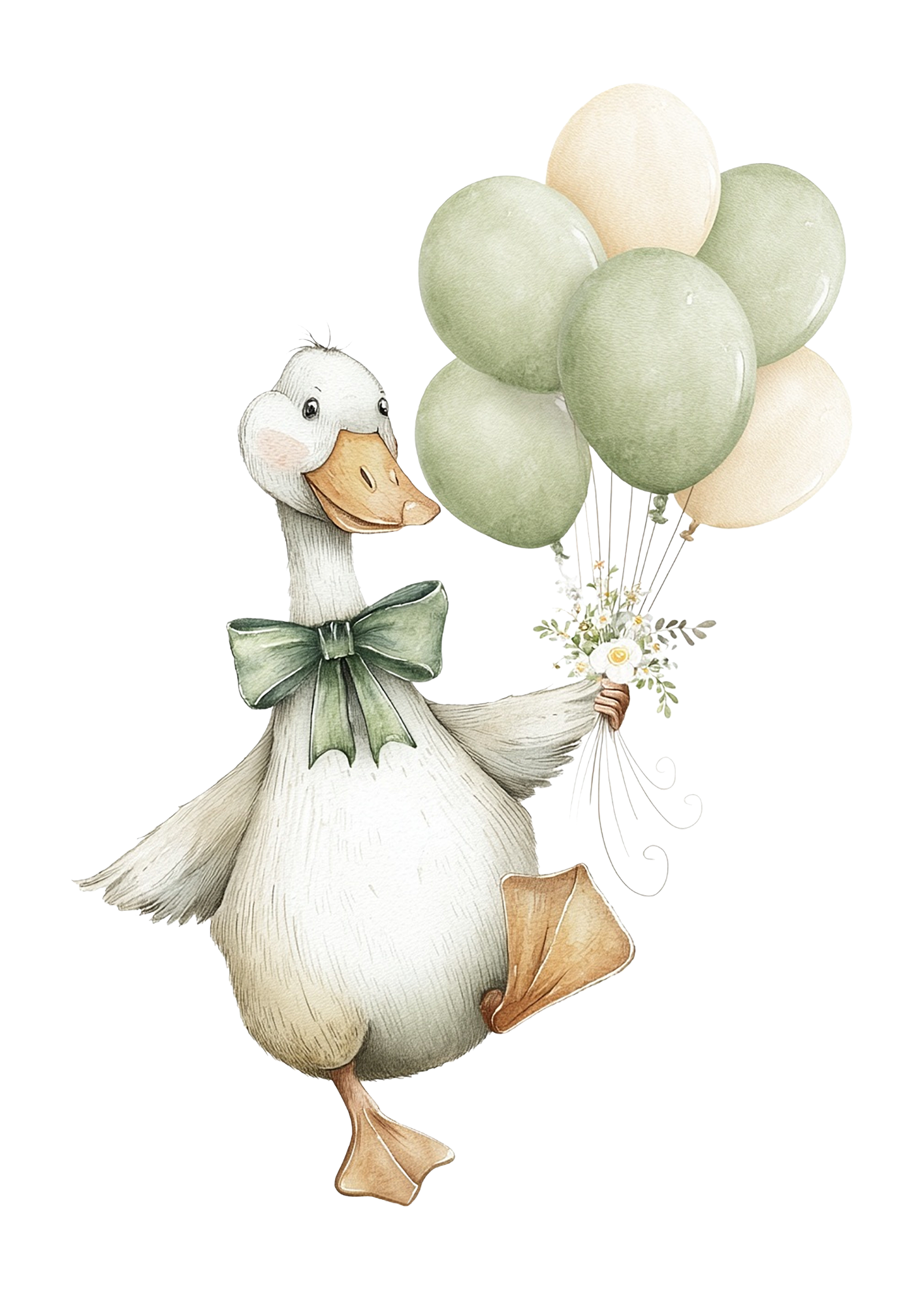 Set of 3 Goose Nursery Wall Prints – Personalised Baby Room Decor