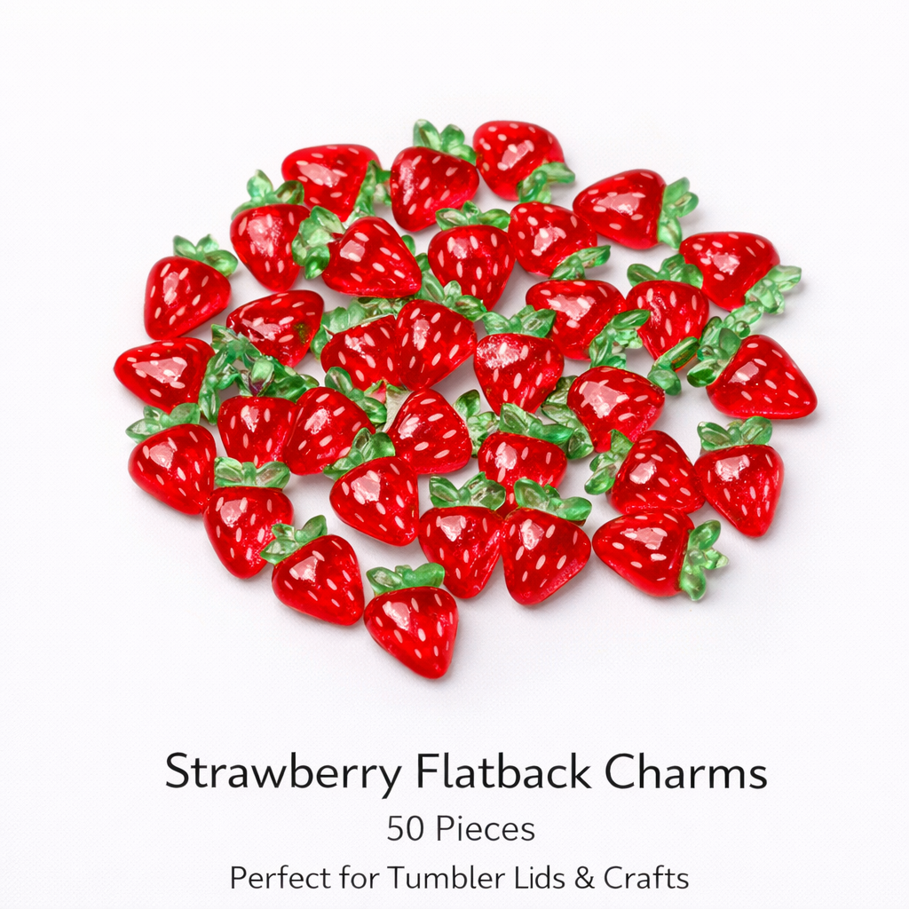 Strawberry Flatback Charms