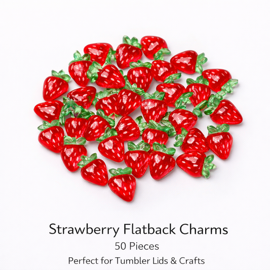 Strawberry Flatback Charms