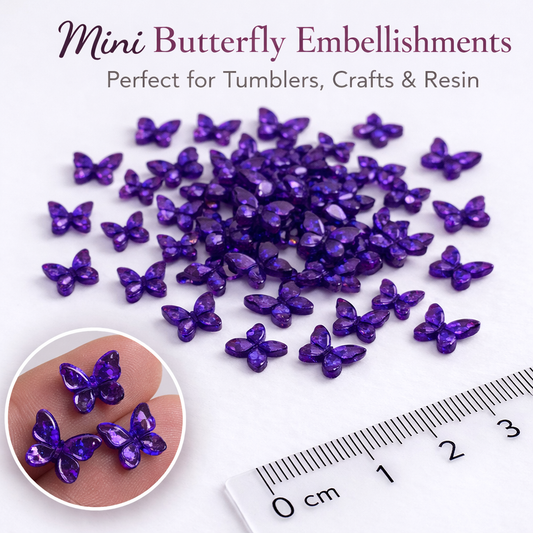 Mini Butterfly Resin Embellishments - Amethyst