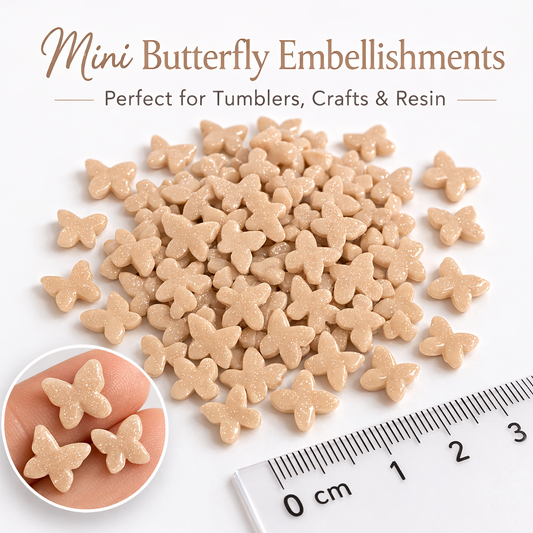 Mini Butterfly Resin Embellishments - Cashmere