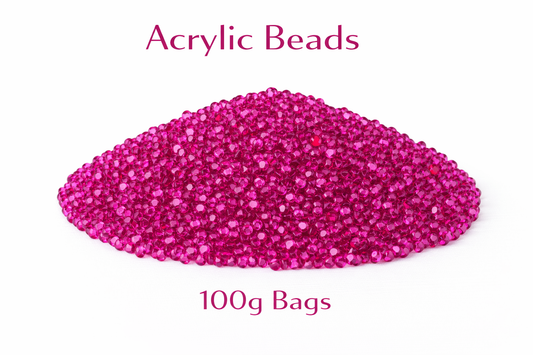 Fuschia Pink Acrylic Beads