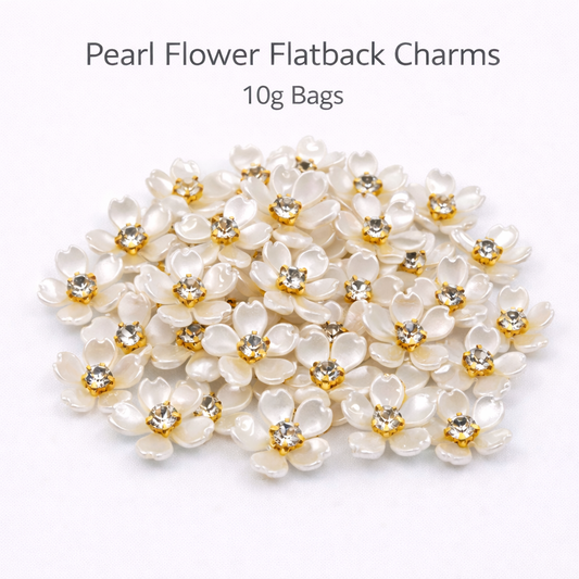 Pearl Flower Flatback Charms