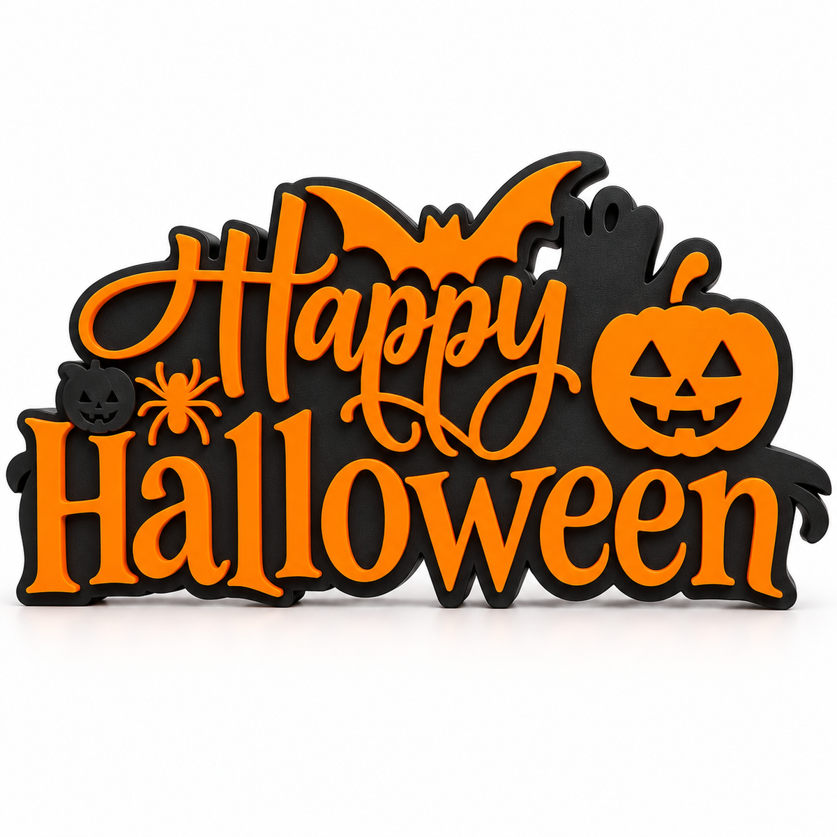 Happy Halloween Sign Orange/Black
