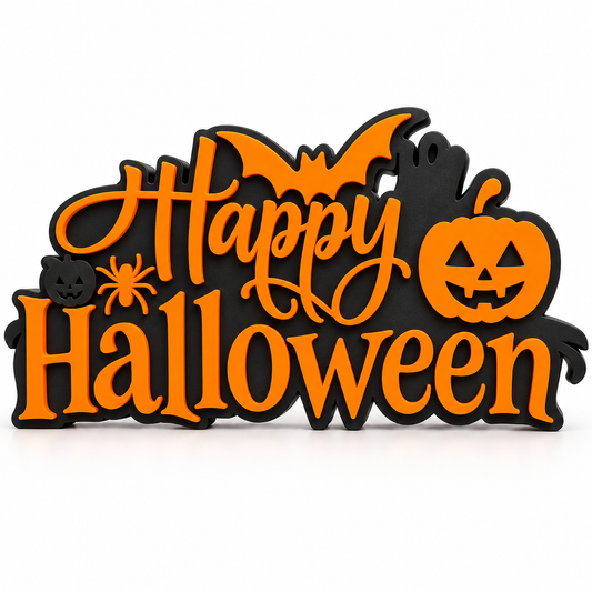 Happy Halloween Sign Orange/Black